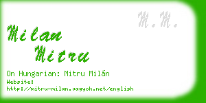 milan mitru business card